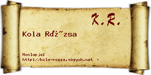 Kola Rózsa névjegykártya