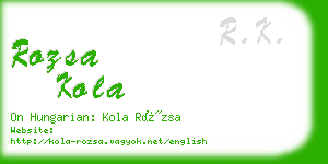 rozsa kola business card